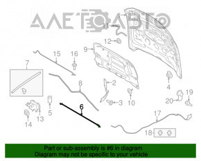 Уплотнитель капота передний Ford Mustang mk6 15-17