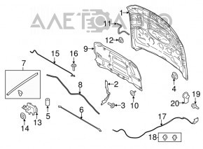 Уплотнитель капота передний Ford Mustang mk6 15-17