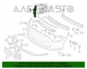 Cadru dreapta pentru farul de ceață Ford Mustang mk6 15-17, structură, crăpat.