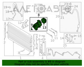 Compresorul de aer condiționat pentru Ford Mustang mk6 15- 2.3T