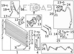 Compresorul de aer condiționat pentru Ford Mustang mk6 15- 2.3T