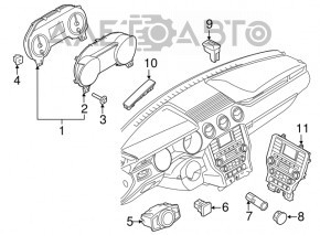 Butonul de deschidere a portbagajului Ford Mustang mk6 15- este situat în interiorul mașinii.