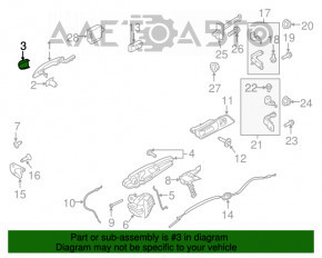 Manerul exterior de blocare a ușii din față dreapta pentru Ford Mustang mk6 15-