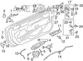 Manerul exterior de blocare a ușii din față dreapta pentru Ford Mustang mk6 15-