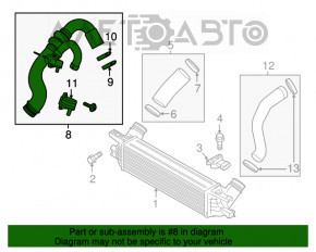 Tubulatura intercoolerului dreapta pentru Ford Mustang mk6 15- 2.3T, complet asamblata