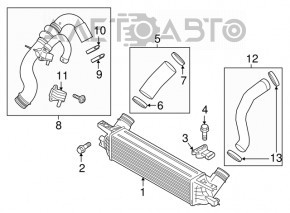 Tubulatura intercoolerului dreapta pentru Ford Mustang mk6 15- 2.3T, complet asamblata