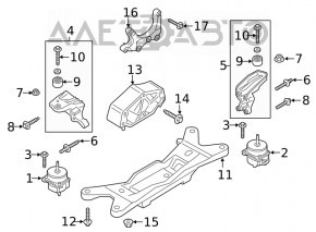 Подушка кпп задняя Ford Mustang mk6 15- 2.3T