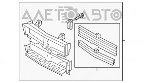 Jaluzele deflectorului radiatorului asamblate pentru Ford Mustang mk6 15-17, motor 2.3T, nou, neoriginal.