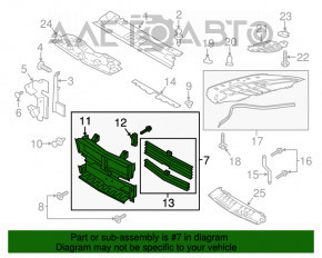 Jaluzele deflectorului radiatorului asamblate pentru Ford Mustang mk6 15-17, motor 2.3T, nou, neoriginal.