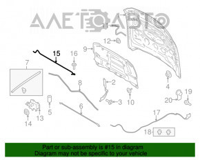 Опора упор капота Ford Mustang mk6 15-17