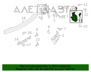 Suportul de bara spate stanga pentru Ford Mustang mk6 15- 2.3, 3.7, nou, original OEM.