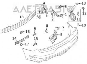 Suportul de bara spate stanga pentru Ford Mustang mk6 15- 2.3, 3.7, nou, original OEM.