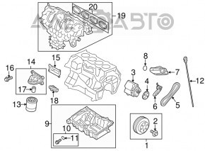 Корпус масляного фильтра Lincoln MKZ 13-20 2.0т 3 канала