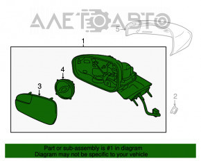 Oglindă laterală dreapta Ford Fusion mk5 13-20, 3 pini, alb, zgârieturi