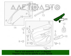 Supapa de control a geamului electric din față, stânga, pentru Ford Edge 15- negru, lucios, zgârieturi