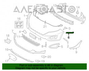 Крепление переднего бампера левое крыло Ford Edge 15-18 дорест