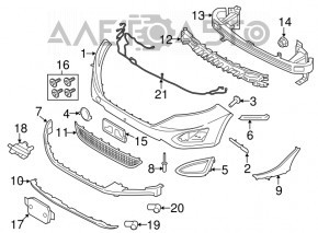 Conducta de aerisire a bara fata stanga Ford Edge 15-18 cu suportul rupt