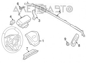 Perna de siguranță airbag, cortina laterală dreapta pentru Ford Edge 15-18.