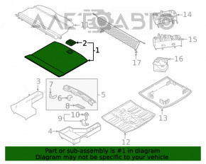 Capacul portbagajului Ford Edge 15- negru cu zgârieturi pe mâner.