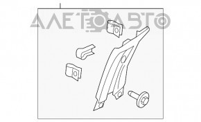 Накладка центральной стойки верхняя ремень правая Ford Edge 15- черн