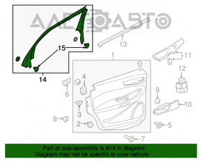 Рамка двери внутреняя задняя правая Ford Edge 15- царапины