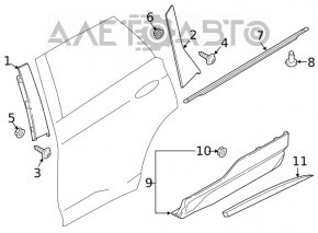 Capac usa inferioara spate dreapta Ford Edge 15- structura