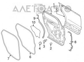 Garnitură arc aripă dreapta spate Ford Edge 15- deteriorare fixare