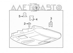 Plafonul de iluminare frontal pentru Ford Edge 19- gri, fără panoramică