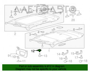 Clema de prindere a parasolarului pasagerului pentru Ford Edge 15 - bej