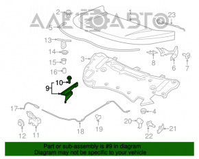 Garnitură aripă-capotă dreapta Ford Edge 15- nouă originală OEM