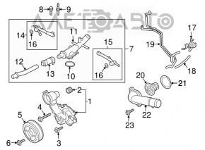 Корпус термостата Ford Edge 15- 2.7