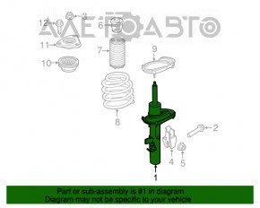 Suportul amortizorului asamblat din față dreapta Ford C-max MK2 13-18 energi, non-original TRQ