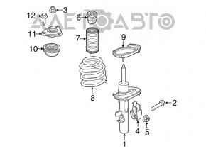 Suportul amortizorului asamblat din față dreapta Ford C-max MK2 13-18 energi, non-original TRQ