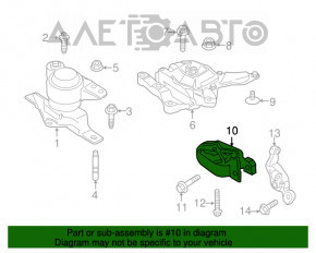 Подушка двигателя задняя Ford C-max MK2 13-18 короткая, потрескана