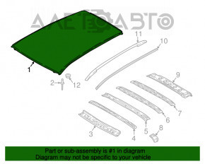 Acoperiș metalic pentru Nissan Rogue Sport 17-19 fără panoramică, fără balustrade