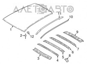 Acoperiș metalic pentru Nissan Rogue Sport 17-19 fără panoramică, fără balustrade