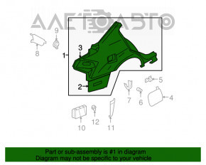 Aripa spate stânga Infiniti G25 G35 G37 4 uși 06-14