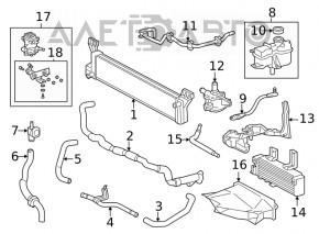 Suportul radiatorului de răcire a cutiei de viteze Toyota Highlander 11-13 hibrid ruginit, șurub îndoit