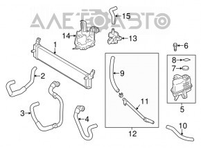 Radiatorul invertorului - rezervorul Toyota Avalon 13-18 hibrid