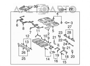 Terminal negativ al bateriei Toyota Highlander 08-10.