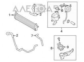 Radiatorul invertorului Lexus Hs250h 10-12 fără capac, suport rupt.