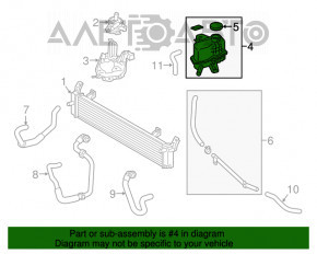 Rezervorul de expansiune al invertorului Toyota Camry v55 15-17 hibrid SUA, fără capac