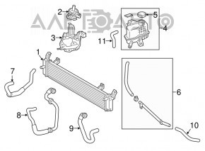 Rezervorul de expansiune al invertorului Toyota Camry v55 15-17 hibrid SUA, fără capac