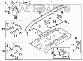 Maner plafon stânga față Mazda CX-5 13-16 gri nou OEM original