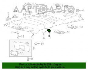 Clema plafon dreapta spate Ford Explorer 16-19 negru.