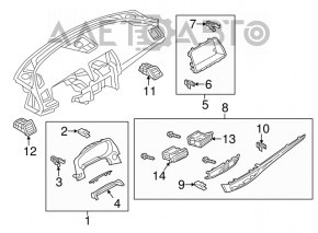 Накладка щитка приборов Mazda 6 13-21 usa