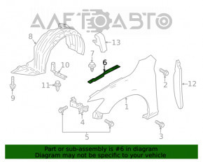 Garnitură aripă capotă - aripă dreapta Mazda 6 13-21 nouă OEM originală