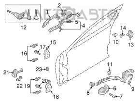 Limitatorul ușii din fața dreapta a Mazda 6 13-17, nou, original OEM