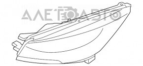 Far stânga față asamblată Ford Escape MK3 17-19 restilizată halogen + LED luminoasă, asamblată, nisip.