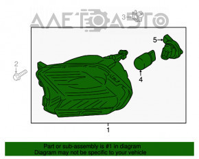 Semnalizator dreapta Ford Escape MK3 17-19 restilizat galben fără PTF